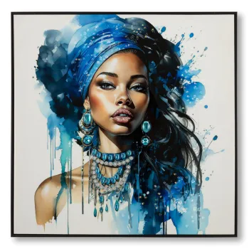 Tablou decorativ Altea-A, Mauro Ferretti, 82x82 cm, metal/lemn de brad/canvas, multicolor imagine