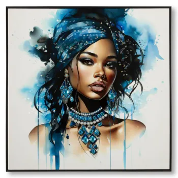 Tablou decorativ Altea-B, Mauro Ferretti, 82x82 cm, metal/lemn de brad/canvas, multicolor imagine