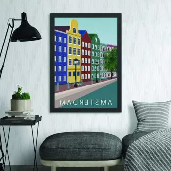Tablou decorativ, Amsterdam 4 (55 x 75), MDF , Polistiren, Multicolor imagine