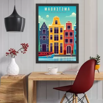 Tablou decorativ, Amsterdam (40 x 55), MDF , Polistiren, Multicolor imagine