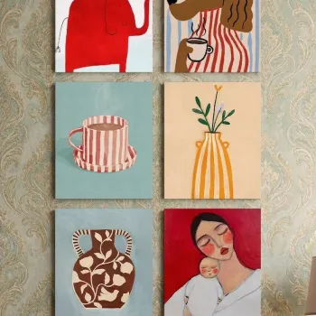 Tablou decorativ, Art6Cnvset3-2030, PANZA, Dimensiune: 20 x 30 cm, Multicolor imagine
