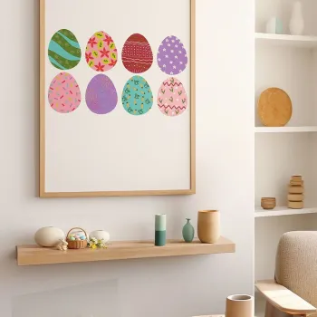 Tablou decorativ, Arteastermodel22-3348, Vopsea: 100% MDF (grosime: 2,7 mm), Multicolor imagine