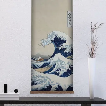 Tablou decorativ, ARTJPNPSTRDK1, LEMN SOLID, Pictura pe canvas, Multicolor imagine