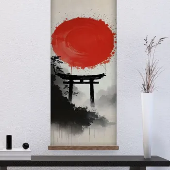 Tablou decorativ, ARTJPNPSTRDK10, LEMN SOLID, Pictura pe canvas, Multicolor imagine