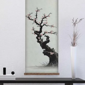 Tablou decorativ, ARTJPNPSTRDK12, LEMN SOLID, Pictura pe canvas, Multicolor imagine