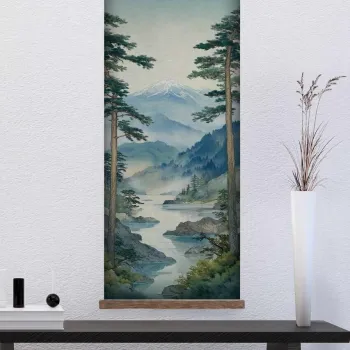 Tablou decorativ, ARTJPNPSTRDK19, LEMN SOLID, Pictura pe canvas, Multicolor imagine