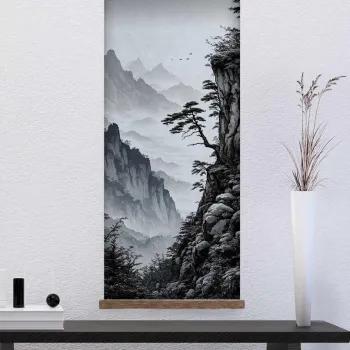 Tablou decorativ, ARTJPNPSTRDK21, LEMN SOLID, Pictura pe canvas, Multicolor imagine
