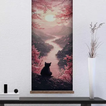 Tablou decorativ, ARTJPNPSTRDK23, LEMN SOLID, Pictura pe canvas, Multicolor imagine