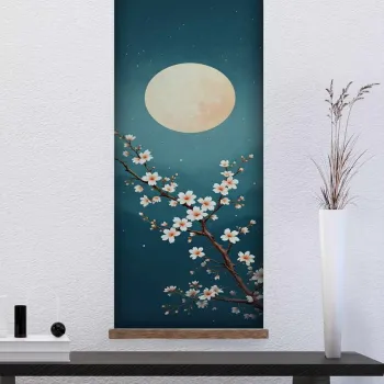 Tablou decorativ, ARTJPNPSTRDK25, LEMN SOLID, Pictura pe canvas, Multicolor imagine