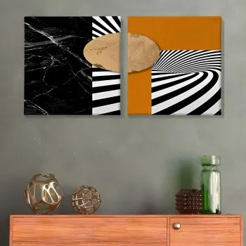 Tablou decorativ, ASR_CNV2-17 30x30, PANZA, Lemn, Multicolor imagine