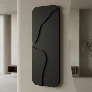 Tablou decorativ, Aterna Black, MDF, Dimensiune: 24 x 68 cm, Negru imagine