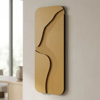 Tablou decorativ, Aterna Gold, MDF, Dimensiune: 24 x 68 cm, Auriu imagine