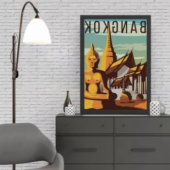 Tablou decorativ, Bangkok (35 x 45), MDF , Polistiren, Multicolor imagine