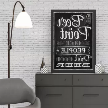 Tablou decorativ, Beer Point (35 x 45), MDF , Polistiren, Alb negru imagine