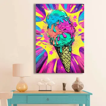 Tablou decorativ, BSRPOPC-006, Lemn, Multicolor imagine