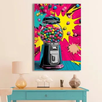 Tablou decorativ, BSRPOPC-009, Lemn, Multicolor imagine