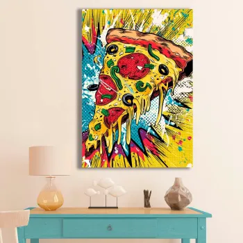 Tablou decorativ, BSRPOPC-013, Lemn, Multicolor imagine