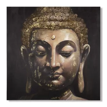 Tablou decorativ, Buddha -B, Mauro Ferretti, 100 x 100 cm, canvas imprimat si pictat/lemn de pin, multicolor imagine