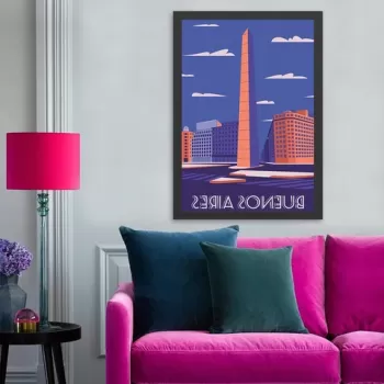 Tablou decorativ, Buenos Aires (35 x 45), MDF , Polistiren, Multicolor imagine