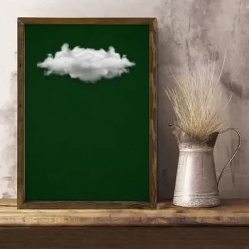 Tablou decorativ, BUL001, MDF, Imprimat UV, Verde / Alb / Nuc imagine