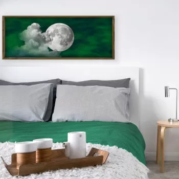 Tablou decorativ, BUL003, MDF, Imprimat UV, Verde / Alb / Nuc imagine