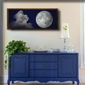 Tablou decorativ, BUL004, MDF, Imprimat UV, Albastru / Alb / Nuc imagine