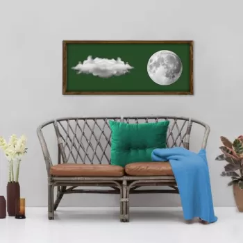 Tablou decorativ, BUL009, MDF, Imprimat UV, Verde / Alb / Nuc imagine