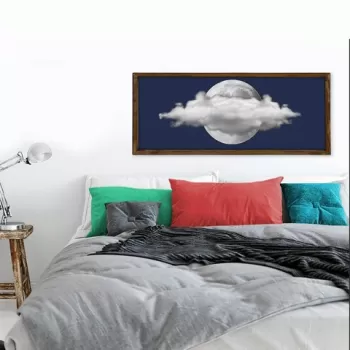 Tablou decorativ, BUL011, MDF, Imprimat UV, Albastru / Alb / Nuc imagine