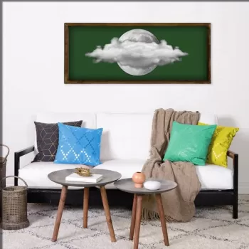 Tablou decorativ, BUL012, MDF, Imprimat UV, Verde / Alb / Nuc imagine