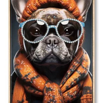 Tablou decorativ Bully-A, Mauro Ferretti, 42.5x82.5 cm, metal/lemn de brad/canvas, multicolor imagine
