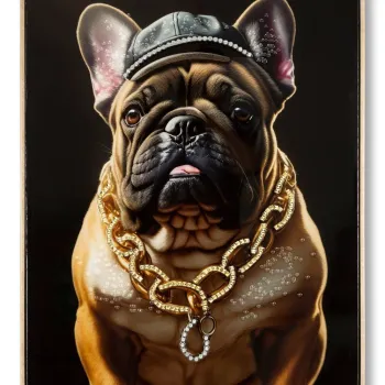 Tablou decorativ Bully C, Mauro Ferretti, 62x82 cm, metal/lemn de brad/canvas, multicolor imagine