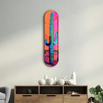 Tablou decorativ, Cactus, Dimensiune: 20 x 80 cm, Multicolor imagine