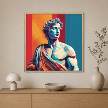 Tablou decorativ, Cc-K-Ah-1001, PANZA, Lemn (Grosime: 18 mm, Multicolor imagine