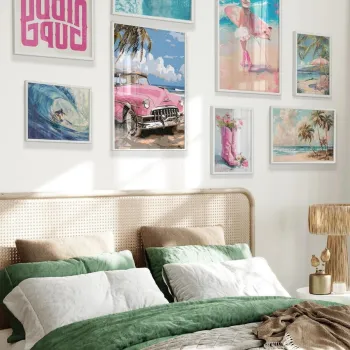 Tablou decorativ, Cgs-010-White-Kck, LEMN SOLID, Fata: 100% PVC STICLA, Multicolor imagine