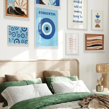 Tablou decorativ, Cgs-027-White-Kck, LEMN SOLID, Fata: 100% PVC STICLA, Multicolor imagine