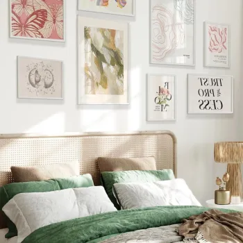 Tablou decorativ, Cgs-043-White-Byk, LEMN SOLID, Fata: 100% PVC STICLA, Multicolor imagine