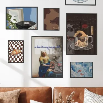 Tablou decorativ, Cgs-051-Black-Byk, LEMN SOLID, Fata: 100% PVC STICLA, Multicolor imagine