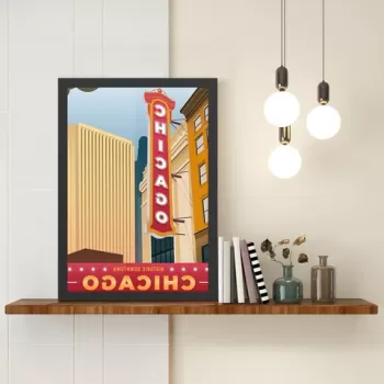 Tablou decorativ, Chicago (35 x 45), MDF , Polistiren, Multicolor imagine