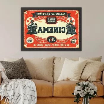 Tablou decorativ, Cinema 4 (35 x 45), MDF , Polistiren, Multicolor imagine