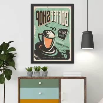 Tablou decorativ, Coffee Shop (55 x 75), MDF , Polistiren, Multicolor imagine
