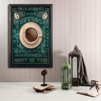 Tablou decorativ, Coffee XL, Lemn, Lemn, Multicolor imagine