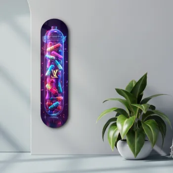 Tablou decorativ, Colorful LV Tube, Dimensiune: 20 x 80 cm, Multicolor imagine