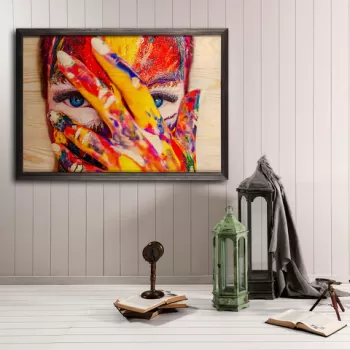 Tablou decorativ, Colorful XL, Lemn, Lemn, Multicolor imagine