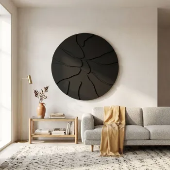 Tablou decorativ, Core Black, MDF, Dimensiune: 50 x 50 cm, Negru imagine