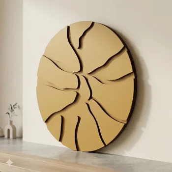 Tablou decorativ, Core Gold, MDF, Dimensiune: 50 x 50 cm, Auriu imagine