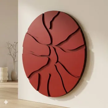 Tablou decorativ, Core Red, MDF, Dimensiune: 50 x 50 cm, Rosu imagine