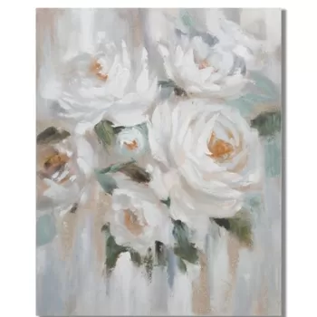 Tablou decorativ Crem Flower , Mauro Ferretti, 80x100 cm, canvas pictat manual, multicolor imagine