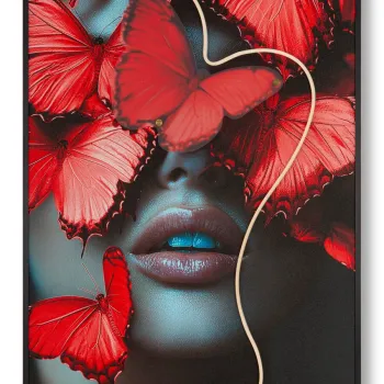 Tablou decorativ cu LED, Mauro Ferretti, Butterflies, 60x90 cm, canvas/MDF, multicolor imagine