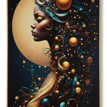 Tablou decorativ cu LED, Mauro Ferretti, Minerva -A, 60x90 cm, lemn de pin/canvas, multicolor imagine