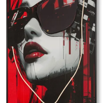 Tablou decorativ cu LED, Mauro Ferretti, Psyco -A, 60x90 cm, canvas/MDF, multicolor imagine